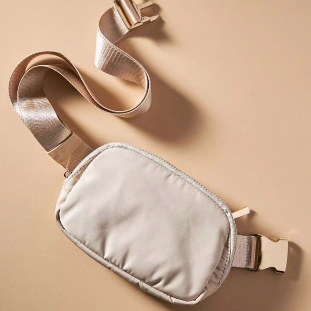 Anthopologie Tan Nylon Crossbody Belt Bag